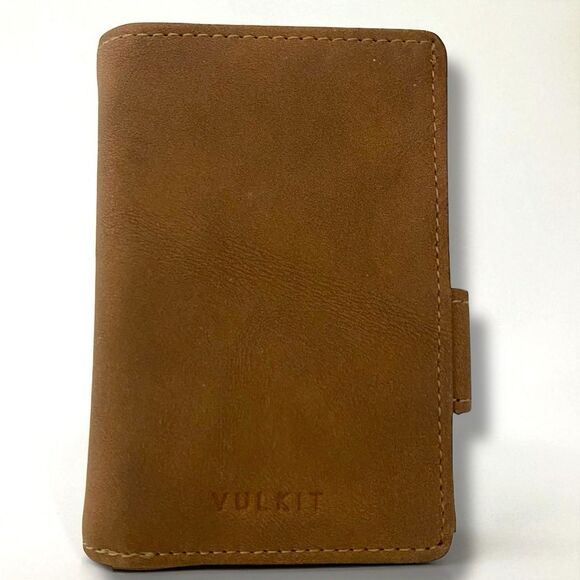 Vulkit Bi-fold Brown Credit Card Holder RFID Blocking Pop up Wallet - Picture 1 of 10